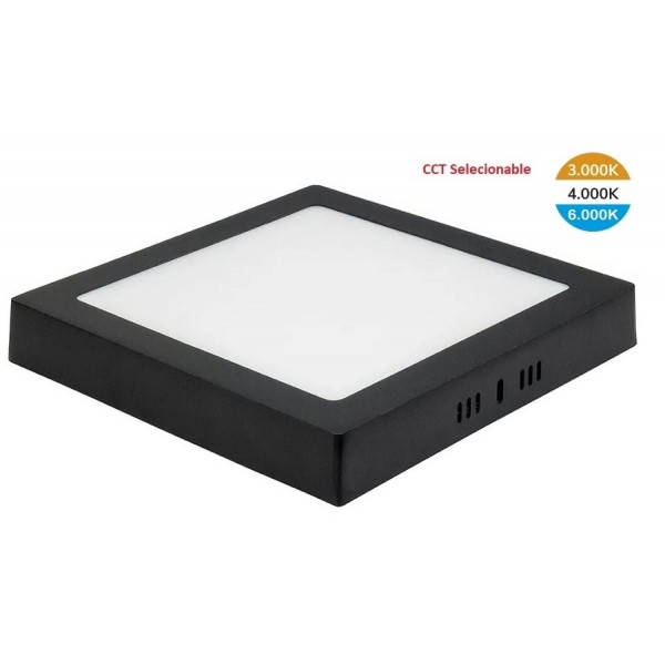 Downlight panel Cuadrado LED Superficie Negro 25W CCT